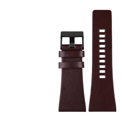KTRSAVSSA Lederarmband Kompatibel Mit Diesel DZ7406 DZ7408 DZ4280 DZ4343 Uhrenarmband 22 Mm 24 Mm 26 Mm 28 Mm 30 Mm 32 Mm 34 Mm Herrenarmband(Brown black clasp,24mm) von KTRSAVSSA