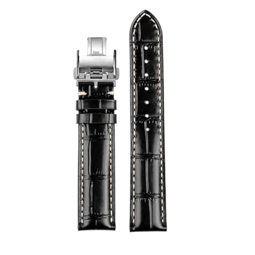KTRSAVSSA Lederarmband Uhrenarmband Kompatibel mit Longines L2 L3 L4 Masters COLLECTION Uhrengürtel Armband Rindslederarmband 19mm 20mm 21mm(Black Folding clasp,21mm) von KTRSAVSSA