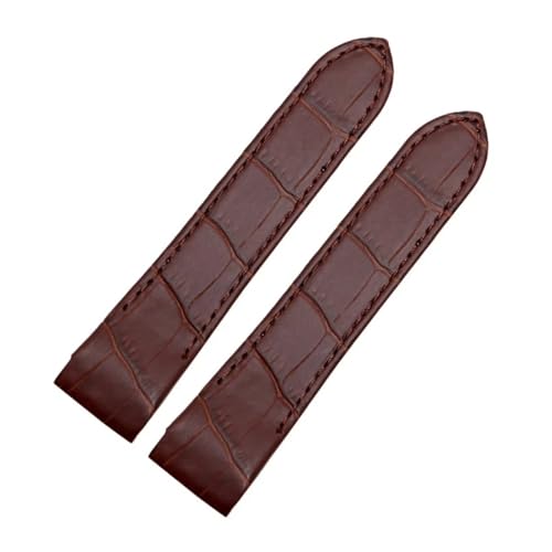 KTRSAVSSA Lederarmband passend for Cartier Santos Armband Santos 100 Herren- und Damen-Faltschließe 20 mm 23 mm(Brown NO Buckle,23mm) von KTRSAVSSA