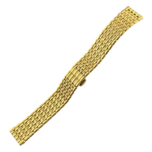 KTRSAVSSA Luxuriöses Edelstahl-Uhrenarmband 14 mm 16 mm 18 mm 20 mm 22 mm Gold-Silber-Schmetterlingsschnalle Uhrenarmband Kompatibel mit Longines L4 Damen Dame(Golden,14mm) von KTRSAVSSA