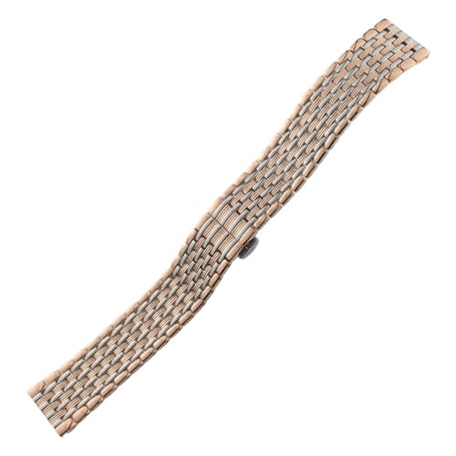 KTRSAVSSA Luxuriöses Edelstahl-Uhrenarmband 14 mm 16 mm 18 mm 20 mm 22 mm Gold-Silber-Schmetterlingsschnalle Uhrenarmband Kompatibel mit Longines L4 Damen Dame(Silver Rosegold,16mm) von KTRSAVSSA