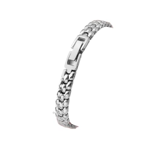KTRSAVSSA Massives Edelstahlarmband for Damen, modisch, Roségold, kleines Armband, Netzgürtel, 6 mm, 8 mm, 10 mm, 12 ultradünne Uhrenkette aus Metall(Silver,6mm) von KTRSAVSSA