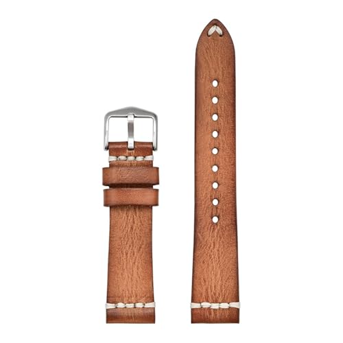 KTRSAVSSA Retro-Rindslederarmband 20 mm 22 mm 24 mm, Oberschicht-Lederarmband, kompatibel mit Rolex Submariner, Schwarz, Grün, Wassergeist(Light brown,20mm) von KTRSAVSSA