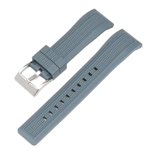 KTRSAVSSA Silikonarmband, kompatibel mit Tissot PRX-Serie T137.407/T137.410 Super Player 40 mm, Stahl-Schnellverschlussadapter, Uhrenarmband-Zubehör, 12 mm(Gray) von KTRSAVSSA