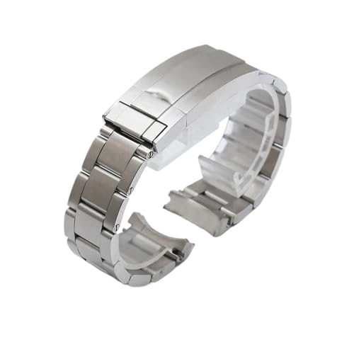 KTRSAVSSA Uhrenarmband Kompatibel Mit Rolex SUBMARINER DAYTONA, Feineinstellung, Zugknopfverschluss, Uhrenarmband-Zubehör, 904 Edelstahlarmband, 20 Mm(Frosted Silver,21mm) von KTRSAVSSA