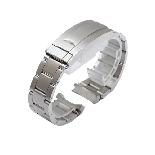 KTRSAVSSA Uhrenarmband Kompatibel Mit Rolex SUBMARINER DAYTONA SUP GMT Herren Feinabstimmung Zugverschluss Luxusarmband Edelstahl-Uhrenarmbänder 20 Mm 21 Mm(Frosted silver,21mm) von KTRSAVSSA