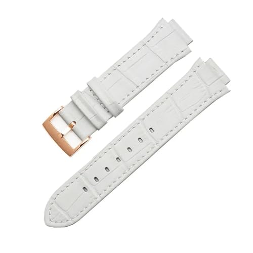 KTRSAVSSA Uhrenarmband Kompatibel Mit Swarovski Lederarmband Damen 5027127 5027131 5080602 5096008 Serie 21mm-14mm(White rose gold) von KTRSAVSSA