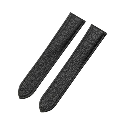 KTRSAVSSA Uhrenarmband aus Leder im Double-Tail-Design, 18, 20, 23 mm, schwarze Lychee-Textur, Faltschließe, kompatibel mit Cartier Tank London Solo Band(Black-No Buckle,22mm) von KTRSAVSSA