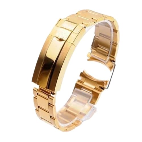 KTRSAVSSA Uhrenarmband kompatibel mit Rolex DAYTONA GMT SUBMARINER Uhrenzubehör Metallarmband 20 mm 21 mm Uhrenarmbänder aus massivem Edelstahl(Gold,21mm) von KTRSAVSSA