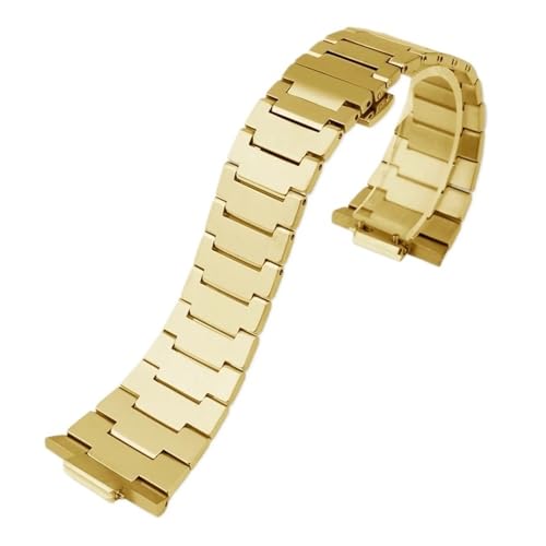 KTRSAVSSA Uhrenarmband kompatibel mit Tissot PRX-Serie Super Player T137410 Herren-Edelstahlkette Feinstahluhr Zubehörarmband(Gold) von KTRSAVSSA