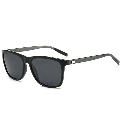 KTUCN 2025 Polarisierte UV400 Sonnenbrille Herren Blendende Farbe Treiber Klassisch Retro Leicht Flexibles Sonnenglas,h,Schwarz,Grau von KTUCN