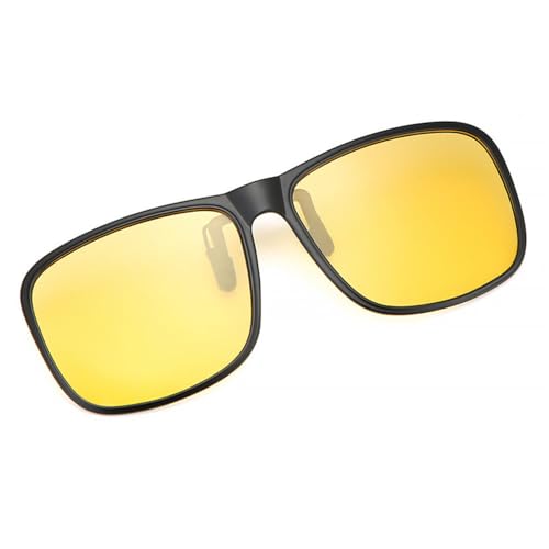 KTUCN Clip Polarisierte Sonnenbrille Herren Clip On Brille Klapprahmen Sonnenbrillenabdeckungen Blaue Nachtsicht-Farblinse, Nachtsicht, 132 * 50mm von KTUCN