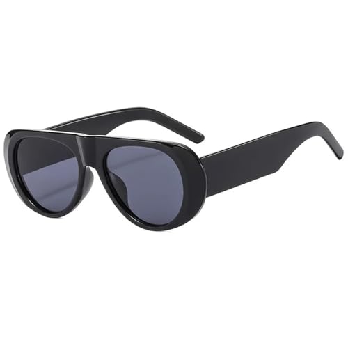 KTUCN Große Retro-Sonnenbrille für Damen, modische Sonnenbrille mit weitem Bein und großem Rahmen, Farbverlauf, personalisierte Brille, Schwarz, BH01 von KTUCN