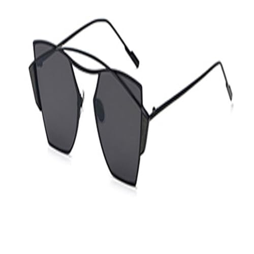 KTUCN Metallrahmen Damenmode Sonnenbrillen Cat Eye Damen Persönlichkeit Sonnenbrillen Spiegelbrille UV400,Schwarz,BH01 von KTUCN