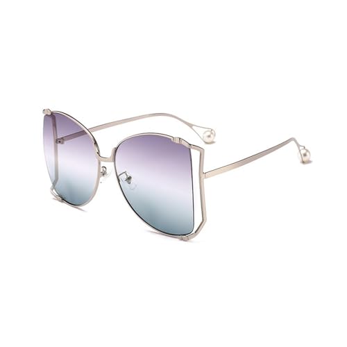 KTUCN Mode Perle Rosa Sonnenbrille Frauen Vintage Metall Hohl Sonnenbrille Weibliche Outdoor Shades, Grau grün, BH01 von KTUCN