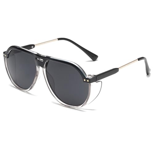KTUCN Modische Sonnenbrille mit großem Rahmen, personalisierbar, Unisex, UV-Schutz, Schwarz, BH01 von KTUCN