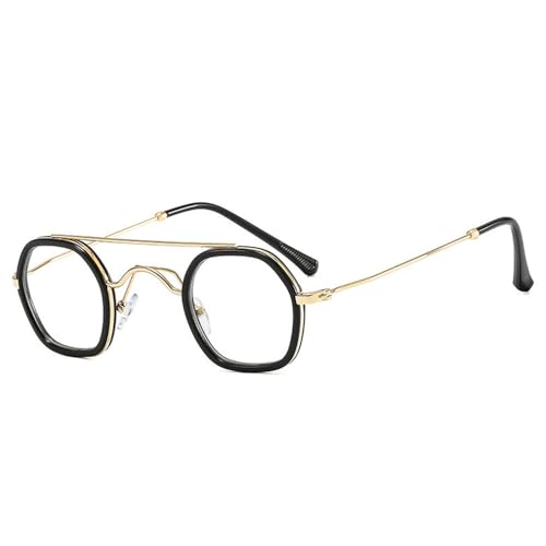 KTUCN Retro Polygon Sonnenbrille Damenmode Clear Ocean Gradient Lens Shades UV400 Herren Punk Sonnenbrille, 1, BH01 von KTUCN