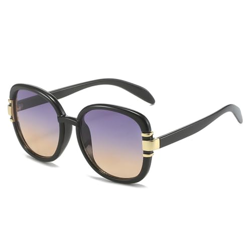 KTUCN Retro Runde Sonnenbrille Damen Mode Gradient Sonnenbrille Blendfreie Autofahrerbrille, C2BlackTea, BH01 von KTUCN