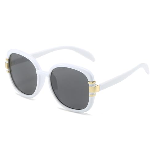 KTUCN Retro Runde Sonnenbrille Damen Mode Gradient Sonnenbrille Blendfreie Autofahrerbrille, C7White, BH01 von KTUCN