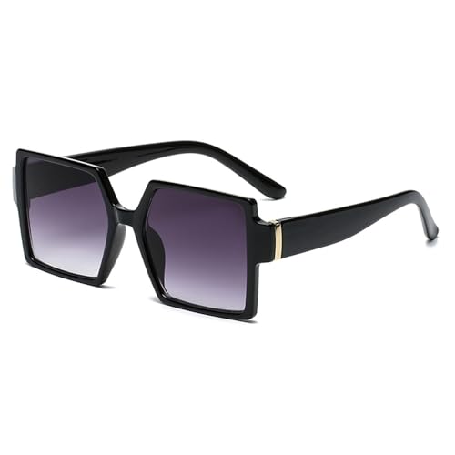 KTUCN Schutzbrille Vintage Große Rahmen Sonnenbrille Frauen Große Rahmen Weibliche Brille Mode Gradienten Brille,Schwarz,145mm von KTUCN
