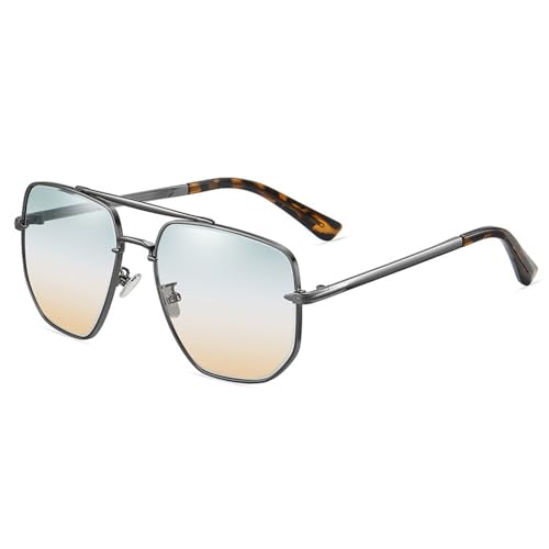 KTUCN Sonnenbrille Herren Mode Brillen Retro Fahren Shades Klassische Brille UV400, Gun GreenTea, BH01 von KTUCN