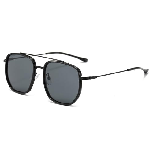 KTUCN Sonnenbrille mit Farbverlauf für Herren, großer Metallrahmen, Sonnenbrille für Damen, UV400-Schutz, HD1, BH01 von KTUCN