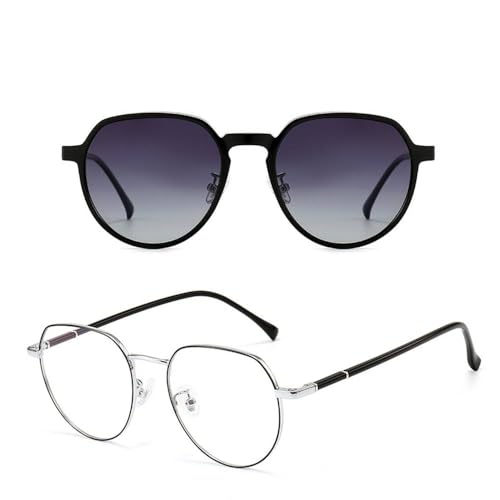 KTUCN Sonnenbrillen-Set, modische Vollformat-Brille, magnetische Clips, doppelter Zweck, Sonnenschutz, polarisierte Sonnenbrille zum Fahren, 3, BH01 von KTUCN