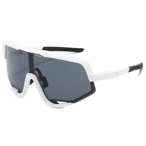 KTUCN Verspiegelte Sportbrille für Herren, Punk-Design, runde Fahrrad-Sonnenbrille für Damen, übergroß, UV-Schutz, für den Außenbereich, BH01 von KTUCN