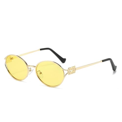 Klare Brille Damen Polygonaler Metallrahmen Brillen Mädchen Brillen Anti Blaulicht Brille Mode Brillen,Gelb,BH01 von KTUCN