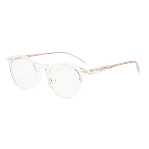 Mode Anti Blaulicht Brille Rahmen Herren Retro Oval Brillengestell, Klar, BH01 von KTUCN