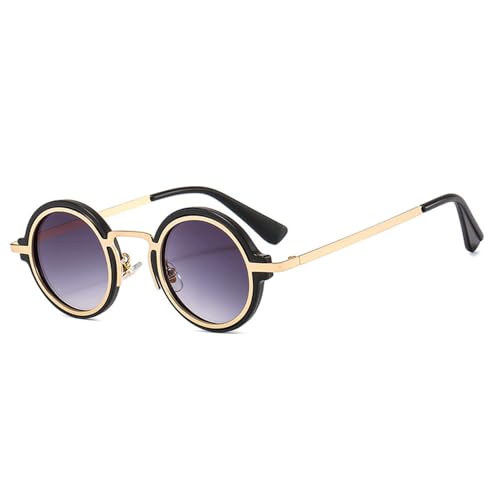 Modische kleine runde Sonnenbrille für Damen, Retro, Punk, Farbverlauf, beliebte Herren-Sonnenbrille, trendiger Grüntee, UV400, Sonnenbrille aus Metall, HD1, BH01 Modische kleine runde Sonnenbrille für Damen, Retro, Punk, Farbverlauf, beliebte Herren-Sonnenbrille, trendiger Grüntee, UV400, Sonnenbrille aus Metall, HD1, BH01 von KTUCN