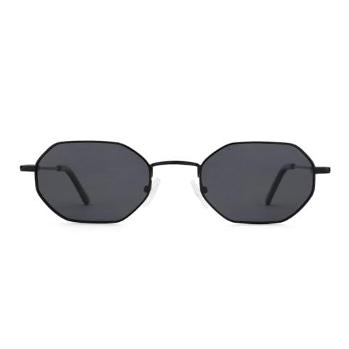 Retro Kleine Polygon Polarisierte Sonnenbrille Damen Metall UV400 Sonnenbrille Herren Blendschutz UV400 Schutzbrille Autofahren Brille,h,003 Grüne Linse von KTUCN