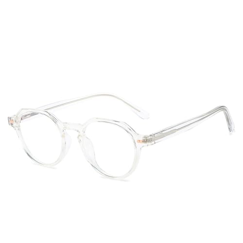 Retro Oval TR90 Brillengestell Mode Damen Anti Blaulicht Brille Herren Federscharnier Klare Linse Brille UV400, HD6, BH01 von KTUCN