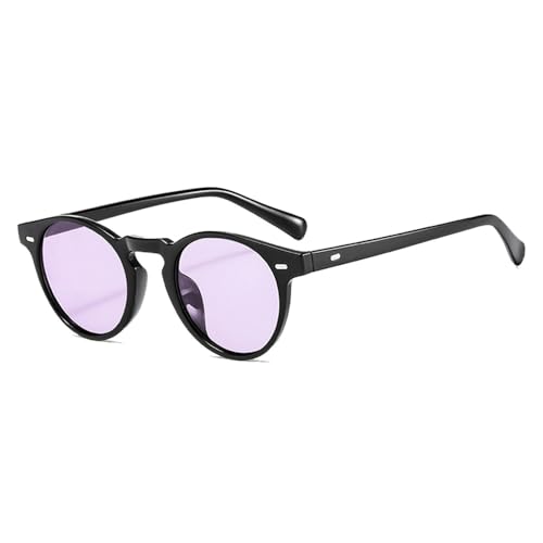 Vintage Runde Sonnenbrille Herren Damen Mode Schwarz Leopard Grün Shades Anti-Blaulicht Brille Trendy Klare Brille,4,BH01 von KTUCN