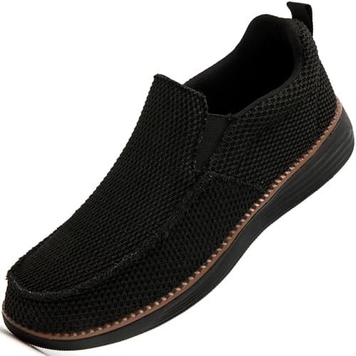 KTVHYW Herren Loafer Slip On Sneakers Slipper Schuhe Laufschuhe Mokassins Turnschuhe Sportschuhe Bequeme und Atmungsaktive Tennisschuhe-Black-41 von KTVHYW
