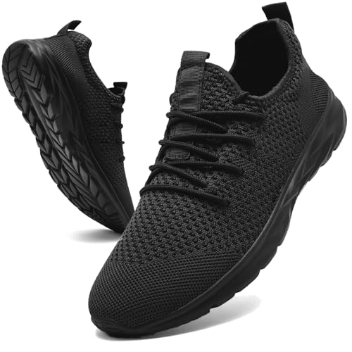 KTVHYW Schuhe Herren Leicht Sportschuhe Laufschuhe Atmungsaktive Turnschuhe Sommer Hallenschuhe Sneakers Herren Outdoor Tennisschuhe Straßenlaufschuhe für Running Walking Joggen Fitness Schwarz 46 von KTVHYW