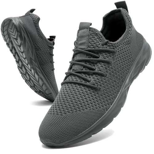 KTVHYW Schuhe Herren Sneaker Leicht Laufschuhe Sportschuhe Atmungsaktive Turnschuhe rutschfeste Hallenschuhe Herren Outdoor Tennisschuhe Fitnessschuhe Walkingschuhe für Running Joggen Dunkelgrau 41 von KTVHYW