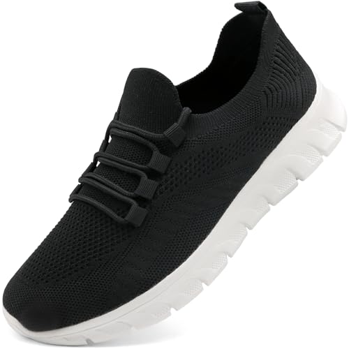 KTVHYW Schuhe Herren Slip on Sneaker Schwarze-Weiß Turnschuhe Laufschuhe Sportschuhe StraßEnlaufschuhe Hallenschuhe Fitness Joggingschuhe Bequeme Slipper Männer 42 von KTVHYW