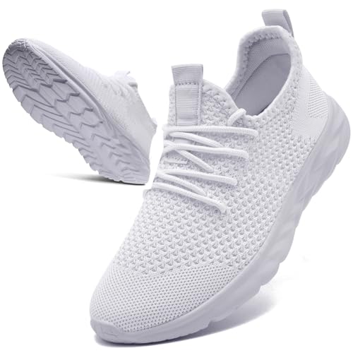 KTVHYW Turnschuhe Sportschuhe Damen Sneaker Leichte Laufschuhe Atmungsaktiv Sommer Schuhe Hallenschuhe Freizeitschuhe Running Tennis Walkingschuhe Straßenlaufschuhe Fitness Jogging Weiß 36 von KTVHYW