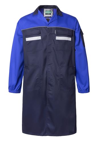 KTWOLEN Herren Berufsmantel Arbeitskleidung Arztkittel Berufskittel Arbeitsmantel Lang Werkstatt Mantel Labor Kittel mit mehrere Taschen, Blau, XXL von KTWOLEN