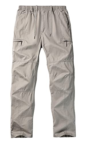 KTWOLEN Herren Cargo Hose Baumwolle Outdoor Hose Freizeit Militär Hose Hiking Arbeitshosen Männer Tactical Hose mit vielen Taschen Combat Outdoor-Hose Trekkinghose (A-Beige, S) von KTWOLEN