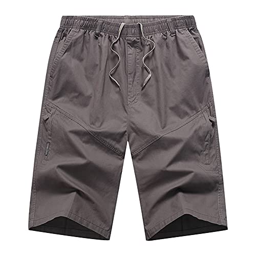 KTWOLEN Herren Cargo Shorts Bermuda Kurze Hose Baumwolle Sommer Shorts Arbeitshose Gummibund Lässig Atmungsaktiv Hose von KTWOLEN