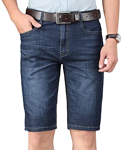 KTWOLEN Herren Jeans Shorts Slim Fit Kurze Hose Sommer Denim Short Baumwolle Bermuda Kurze Jeanshose ohne Gürtel von KTWOLEN