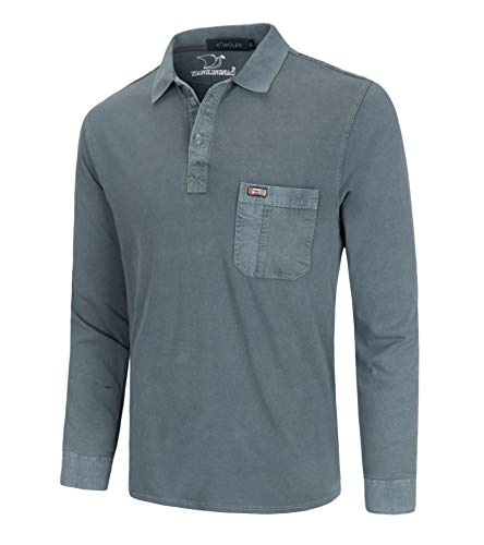 KTWOLEN Herren Poloshirt Langarm Baumwolle Slim Fit Golf T-Shirt Klassischer Casual Polo Shirts Polohemd Tops von KTWOLEN