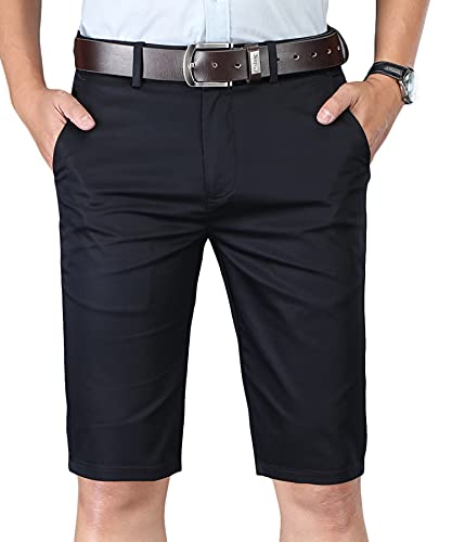 KTWOLEN Herren Shorts Stretch Slim Chino Shorts Business Bermuda Kurze Hose Sommer Chinoshorts ohne Gürtel von KTWOLEN