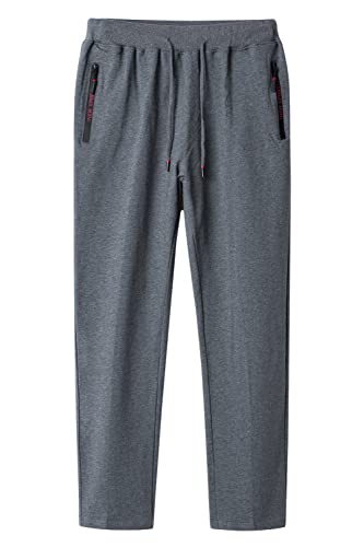 KTWOLEN Jogginghose Herren Baumwolle Trainingshose Fitness Gym Sporthose Jogging-Hose mit Reißverschlusstaschen von KTWOLEN