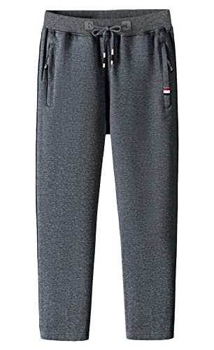 KTWOLEN Jogginghose Herren Trainingshosen Baumwolle Freizeithose Herren Lang mit Tunnelzug Slim Fit Sweatpants Herren mit Taschen, Dunkelgrau, M von KTWOLEN