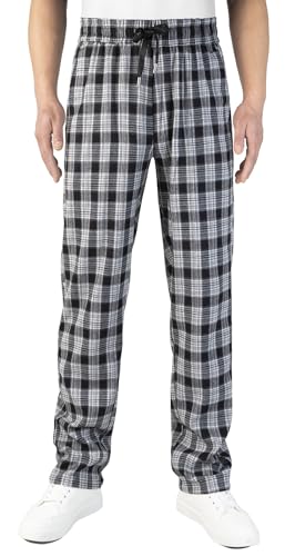 KTWOLEN Karohose Herren Jogginghose Trainingshose Sporthose mit Gummibund Kariert Hose Freizeithose für Männer Loungehose mit Taschen, Grau, XXL von KTWOLEN