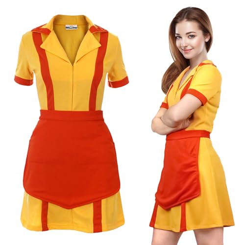 KTWSUEF Two Girls Kostüm,Cosplay Damen Kellnerin Kostüm mit Schürze,für Maid Dress Geburtstage Cosplay Party Karneval,Geeignet für Mädchen mit einer Körpergröße von 150–155cm von KTWSUEF