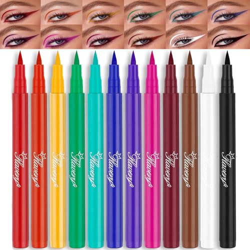 12 Farben Mattes Liquid Eyeliner Set,Bunte Eyeliner Wasserfester,Hochpigmentierter Wischfester Gel Eyeliner Stift,Lang anhaltendes Festival Accessories Makeup Gift for Christmas Birthday Party 12 Farben Mattes Liquid Eyeliner Set,Bunte Eyeliner Wasserfester,Hochpigmentierter Wischfester Gel Eyeliner Stift,Lang anhaltendes Festival Accessories Makeup Gift for Christmas Birthday Party von KTouler